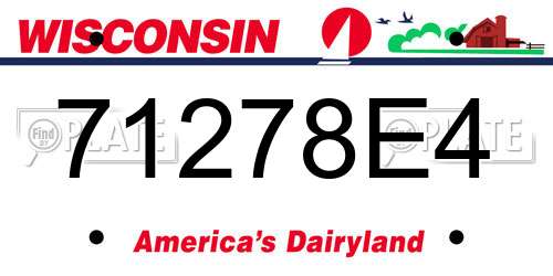 71278E4 Wisconsin License Plate