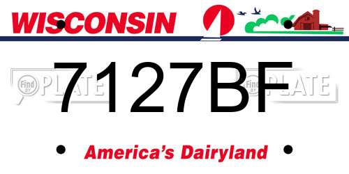 7127BF Wisconsin License Plate