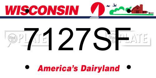 7127SF Wisconsin License Plate