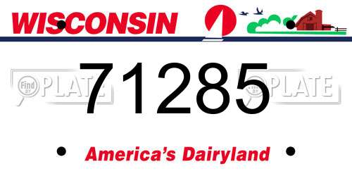 71285 Wisconsin License Plate