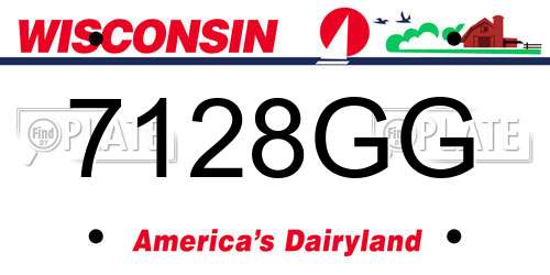 7128GG Wisconsin License Plate