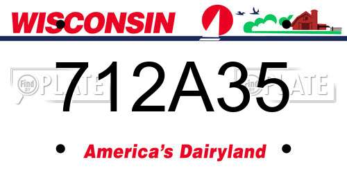 712A35 Wisconsin License Plate