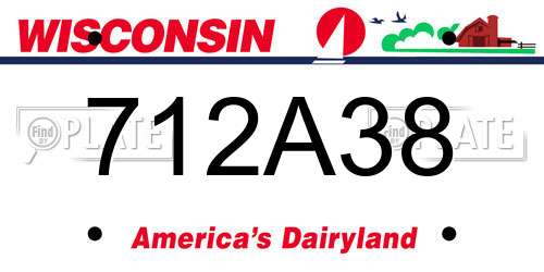 712A38 Wisconsin License Plate
