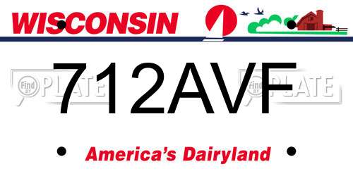 712AVF Wisconsin License Plate