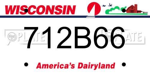 712B66 Wisconsin License Plate