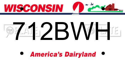 712BWH Wisconsin License Plate