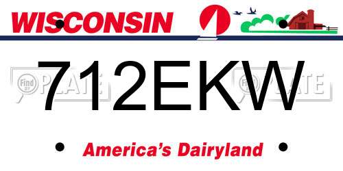 712EKW Wisconsin License Plate