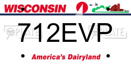 712EVP Wisconsin License Plate