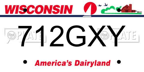 712GXY Wisconsin License Plate