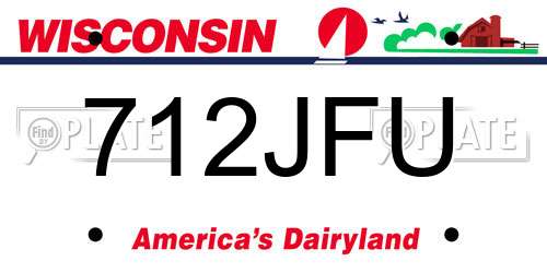 712JFU Wisconsin License Plate