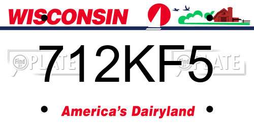 712KF5 Wisconsin License Plate
