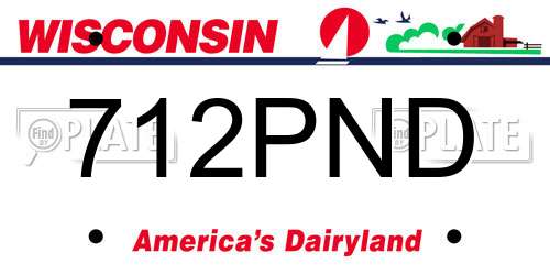 712PND Wisconsin License Plate