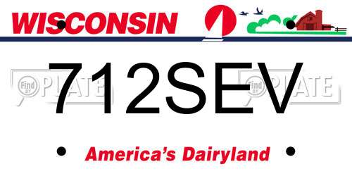 712SEV Wisconsin License Plate