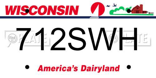712SWH Wisconsin License Plate