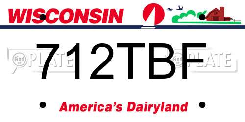 712TBF Wisconsin License Plate