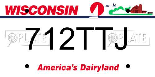 712TTJ Wisconsin License Plate