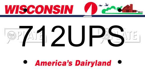 712UPS Wisconsin License Plate
