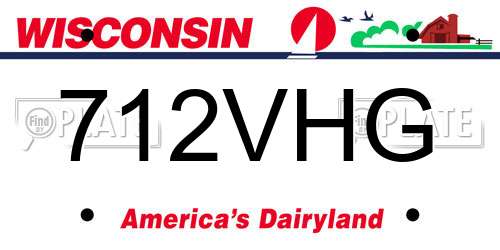 712VHG Wisconsin License Plate