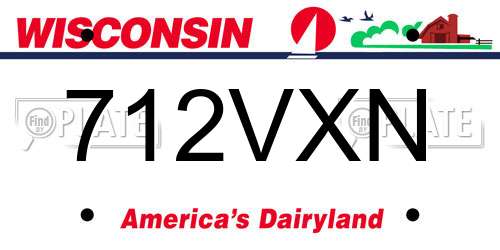 712VXN Wisconsin License Plate