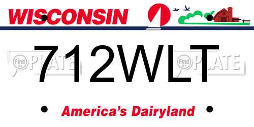 712WLT Wisconsin License Plate