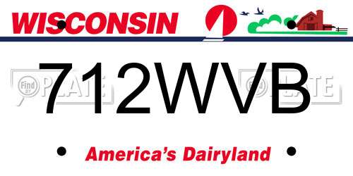 712WVB Wisconsin License Plate
