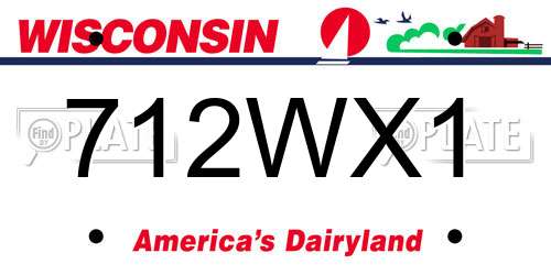 712WX1 Wisconsin License Plate