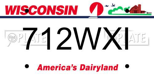 712WXI Wisconsin License Plate