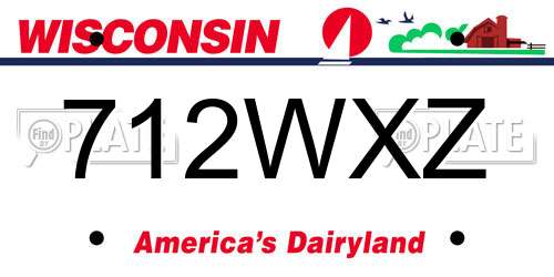 712WXZ Wisconsin License Plate