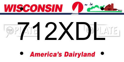 712XDL Wisconsin License Plate