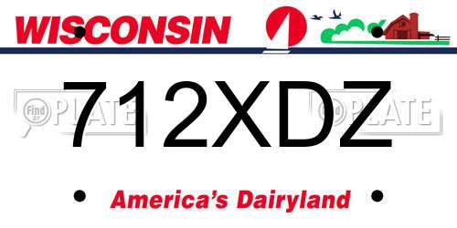 712XDZ Wisconsin License Plate