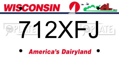 712XFJ Wisconsin License Plate