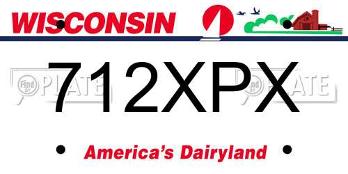 712XPX Wisconsin License Plate