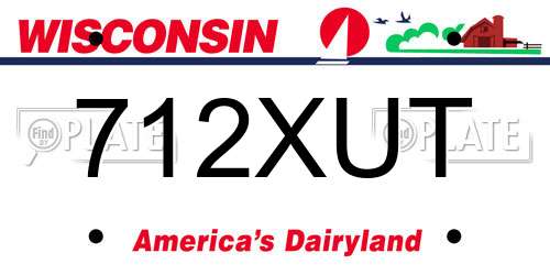 712XUT Wisconsin License Plate