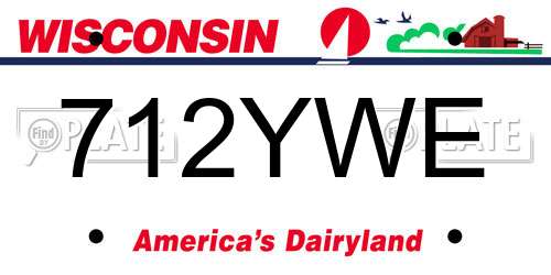 712YWE Wisconsin License Plate
