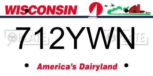 712YWN Wisconsin License Plate