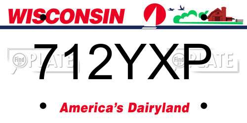 712YXP Wisconsin License Plate