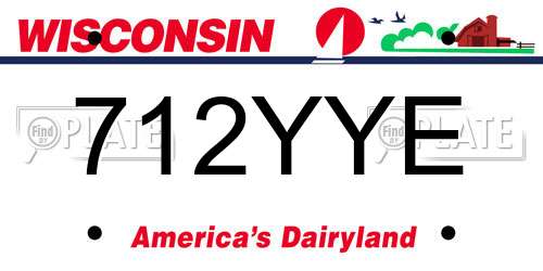 712YYE Wisconsin License Plate
