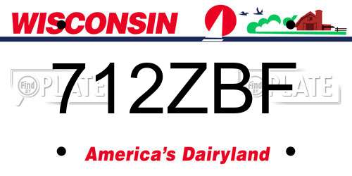 712ZBF Wisconsin License Plate
