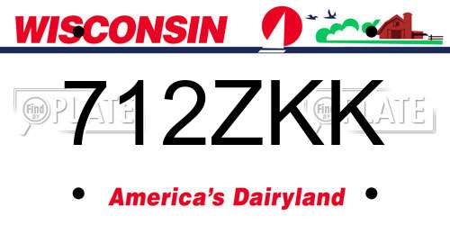 712ZKK Wisconsin License Plate