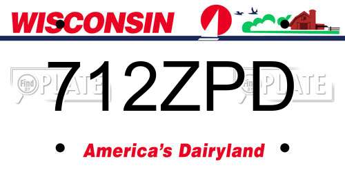 712ZPD Wisconsin License Plate