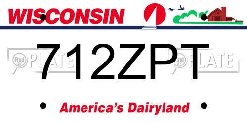 712ZPT Wisconsin License Plate