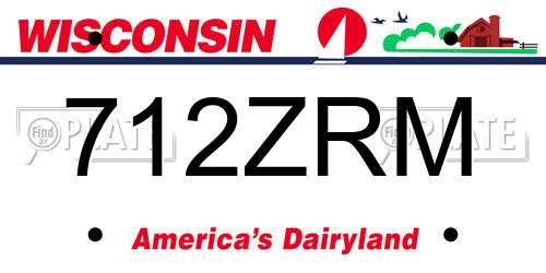 712ZRM Wisconsin License Plate