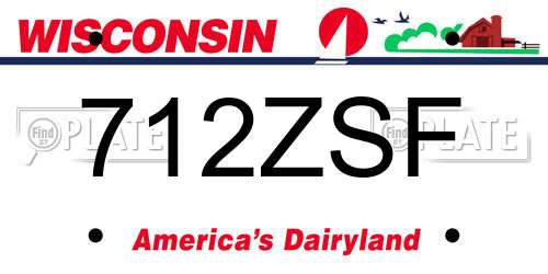 712ZSF Wisconsin License Plate