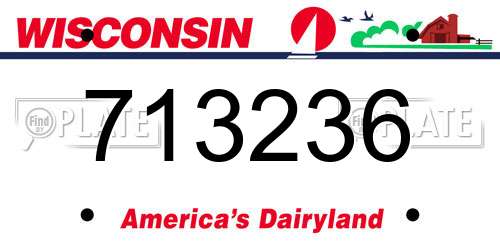 713236 Wisconsin License Plate