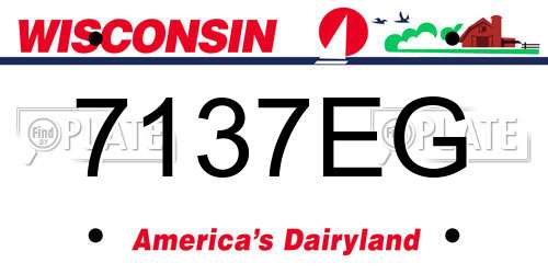 7137EG Wisconsin License Plate