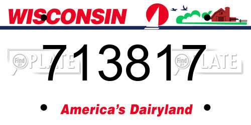 713817 Wisconsin License Plate
