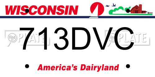 713DVC Wisconsin License Plate