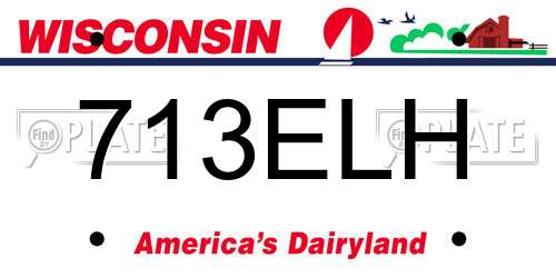 713ELH Wisconsin License Plate