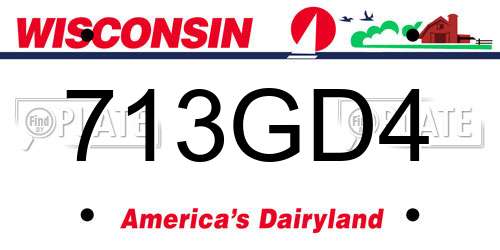713GD4 Wisconsin License Plate