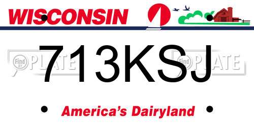 713KSJ Wisconsin License Plate